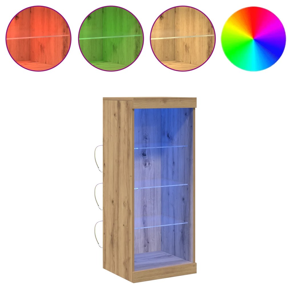vidaXL Μπουφές με LED Φώτα Ξύλο Artisan 41x37x100 εκ