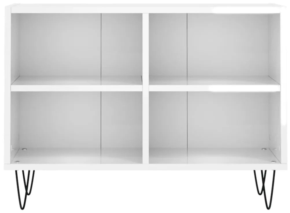 vidaXL Έπιπλο Τηλεόρασης Γυαλ. Λευκό 69,5x30x50 εκ. Επεξεργασμένο Ξύλο