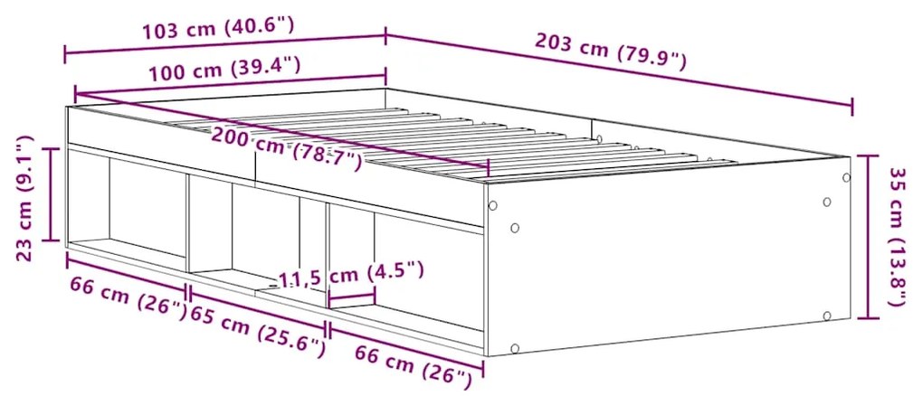 ΠΛΑΙΣΙΟ ΚΡΕΒΑΤΙΟΥ ΜΑΥΡΗ ΔΡΥΣ 100X200 ΕΚ. ΕΠΕΞΕΡΓΑΣΜΕΝΟ ΞΥΛΟ 3329330