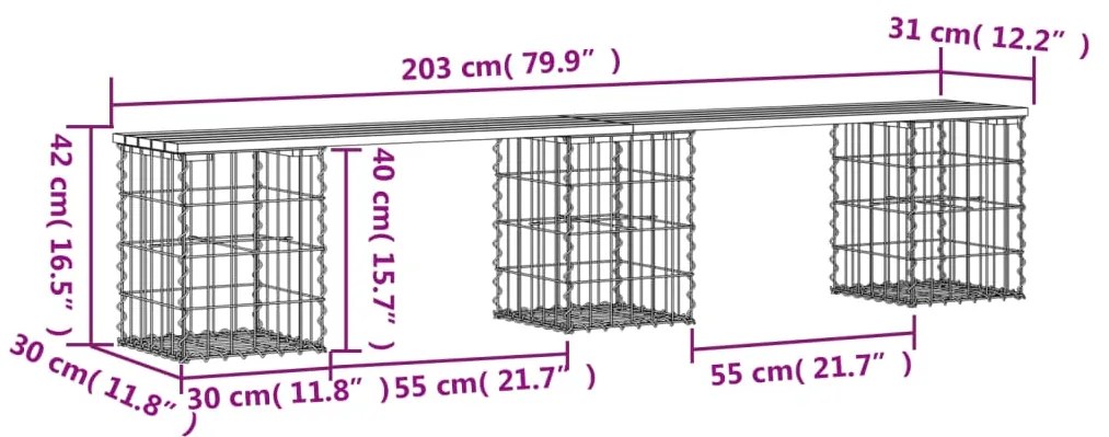 ΠΑΓΚΑΚΙ ΚΗΠΟΥ ΣΥΡΜΑΤΟΚΙΒΩΤΙΟ 203X31X42ΕΚ. ΑΠΟ ΜΑΣΙΦ ΞΥΛΟ ΠΕΥΚΟΥ 834332