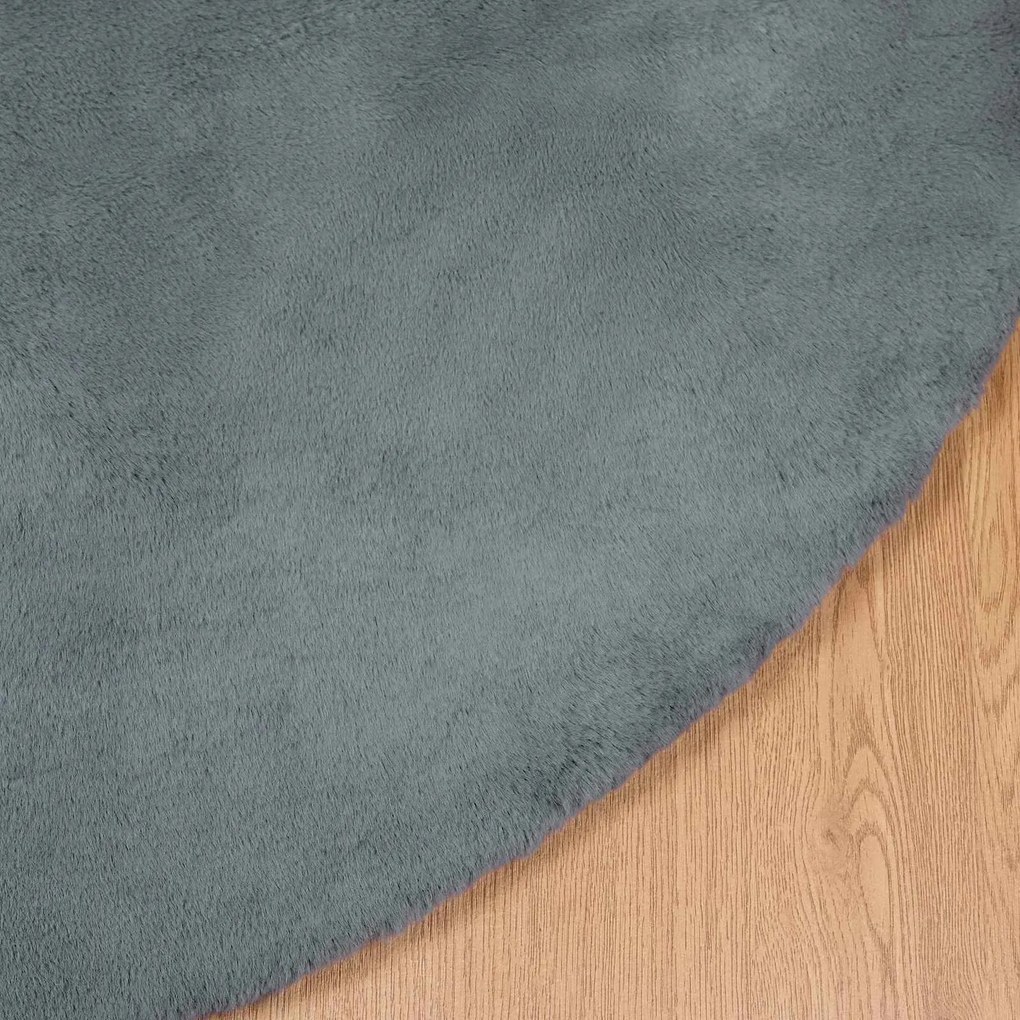 vidaXL Χαλιά Ψεύτικου Κουνελιού Olite Ανθρακί Ø 100 εκ. Πολυεστέρας