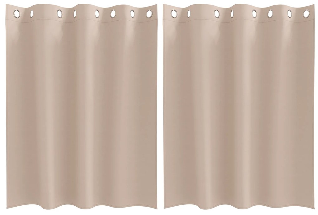 vidaXL Κουρτίνες με κουρτίνες 2 pcs Taupe 140 x 140 cm Πολυεστέρας