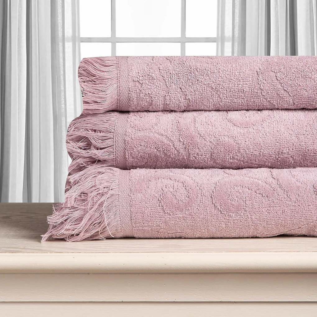 Πετσέτα Προσώπου (50x100) Silk Fashion Alicia 520gsm Σάπιο Μήλο