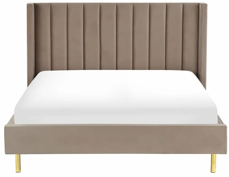 Κρεβάτι Berwyn 599, Διπλό, Ανοιχτό καφέ, 160x200, Ταπισερί, Τάβλες για Κρεβάτι, 185x222x115cm, 61 kg | Epipla1.gr