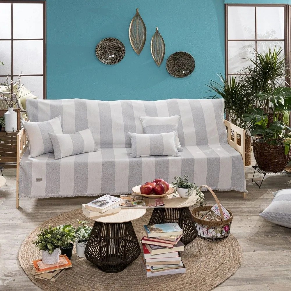 Ριχτάρι Gella 04 Grey Teoran Πολυθρόνα 180x150cm Cotton-Polyester