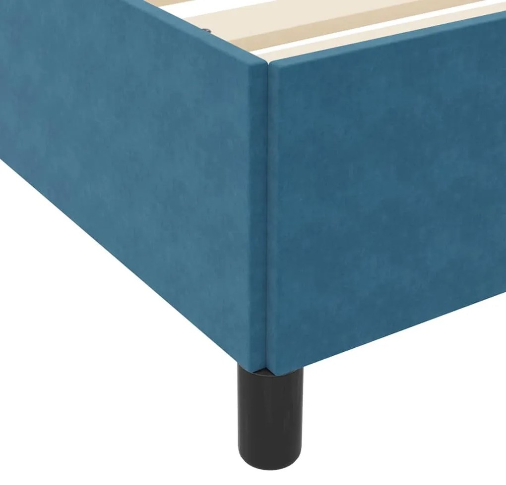 vidaXL Σκελετός Κρεβατιού με στρώμα Σκούρο Μπλε 120 x 200 cm ύφασμα