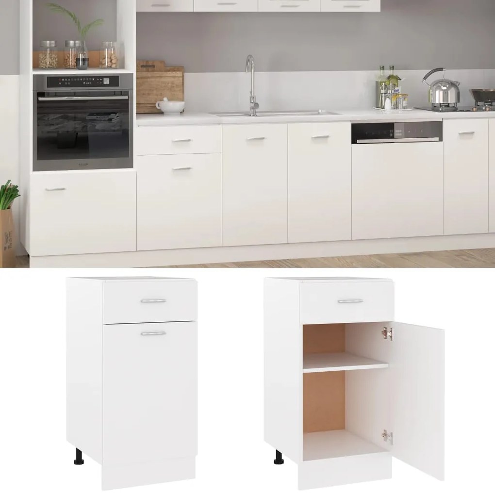 vidaXL Ντουλάπι με Συρτάρια "Lyon" Λευκό 40x46x81,5 εκ. από Τεχνητό Ξύλο