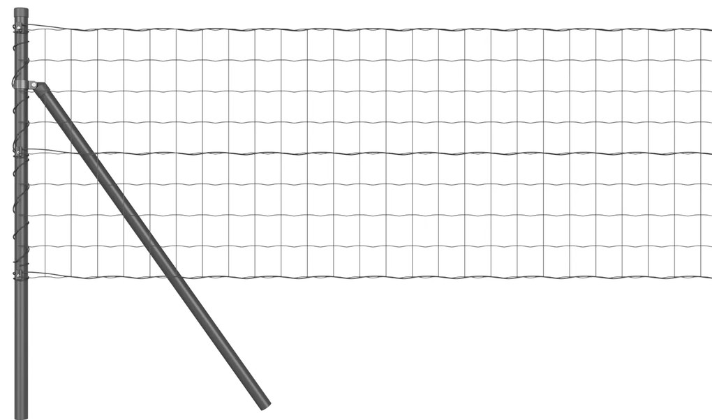vidaXL Euro Fence με 13 Πόλους 0.6x50 μ Γαλβανισμένος Χάλυβας σε Γκρι