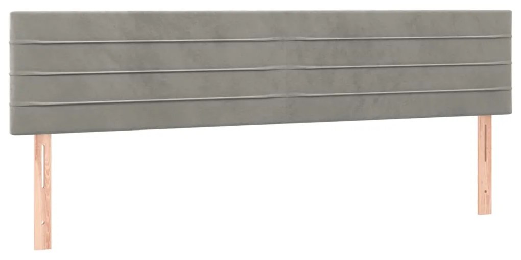 Κεφαλάρι Κρεβατιού LED Ανοιχτό Γκρι 180x5x78/88 εκ. Βελούδινο 3121812