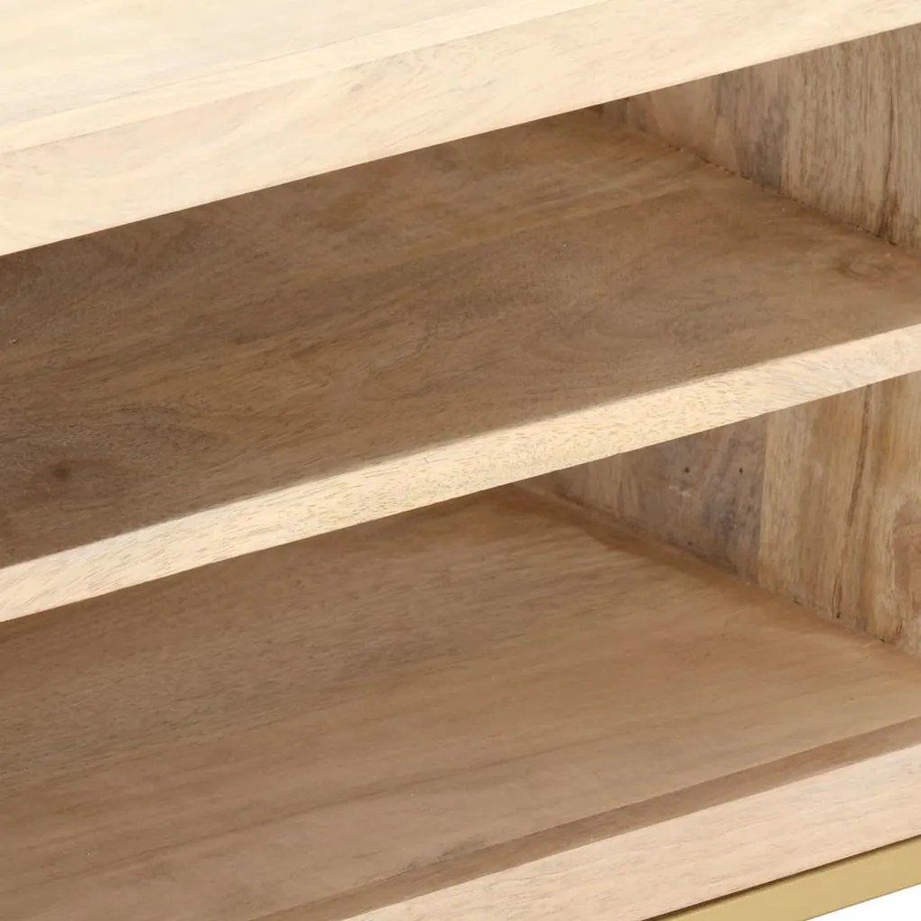 vidaXL Έπιπλο Τηλεόρασης Χρυσό 120 x 30 x 40 εκ. από Μασίφ Ξύλο Μάνγκο