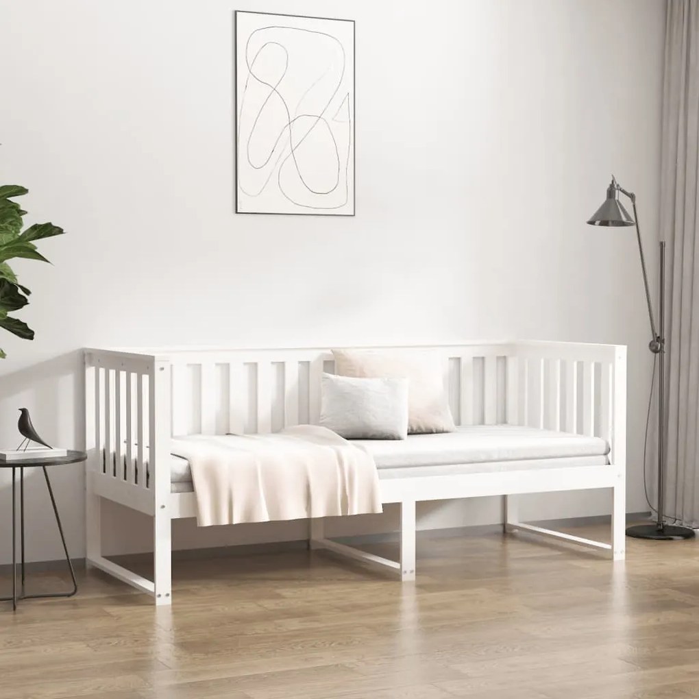 vidaXL Καναπές Κρεβάτι Χωρίς Στρώμα Λευκό 80x200 εκ. Μασίφ Ξύλο Πεύκου