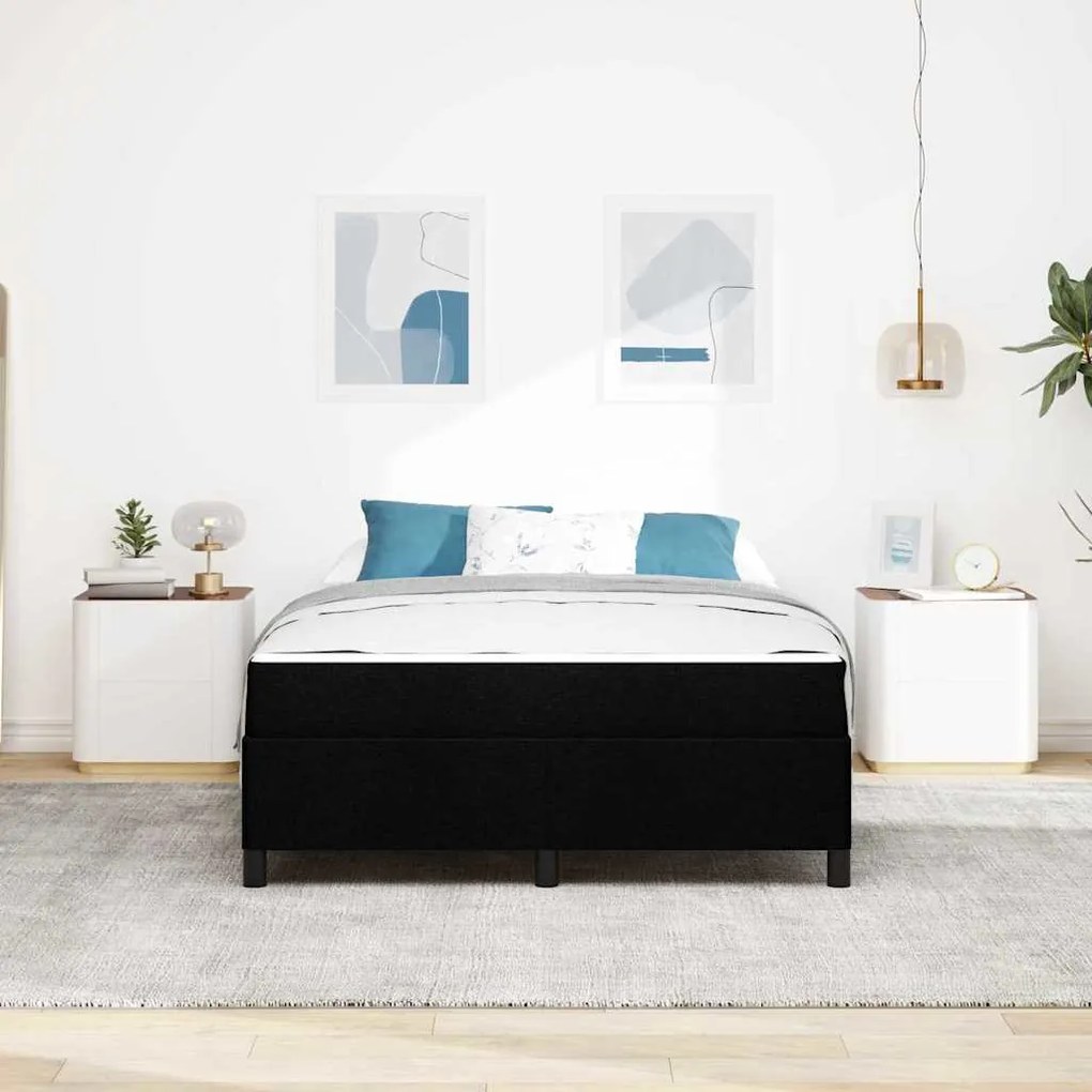 vidaXL Κρεβάτι με ελατήρια Μαύρο 160 x 200 cm