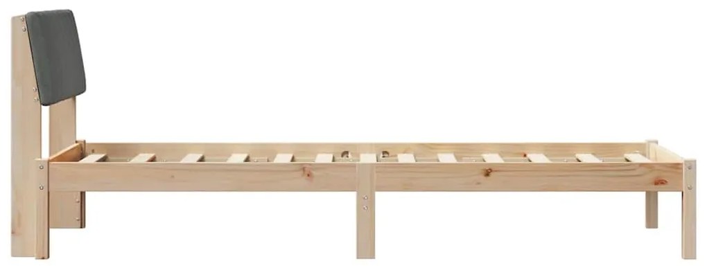 vidaXL Σκελετός Κρεβατιού με κεφαλάρι Καφέ και σκούρο γκρι 75 x 190 cm