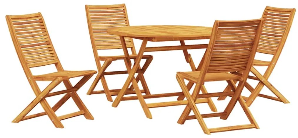vidaXL Σέτ φαγητού για κήπο 5 pcs Καφέ Μασίφ ξύλο ακακίας