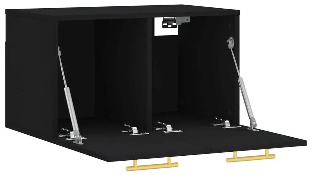 vidaXL Ντουλάπι Τοίχου Μαύρο 60 x 36,5 x 35 εκ. από Επεξεργασμένο Ξύλο