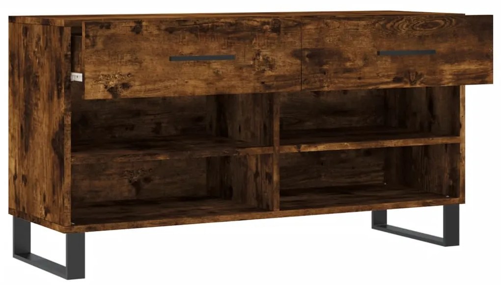 vidaXL Παπουτσοθήκη Καπνιστή Δρυς 102x35x55 εκ. από Επεξεργασμένο Ξύλο