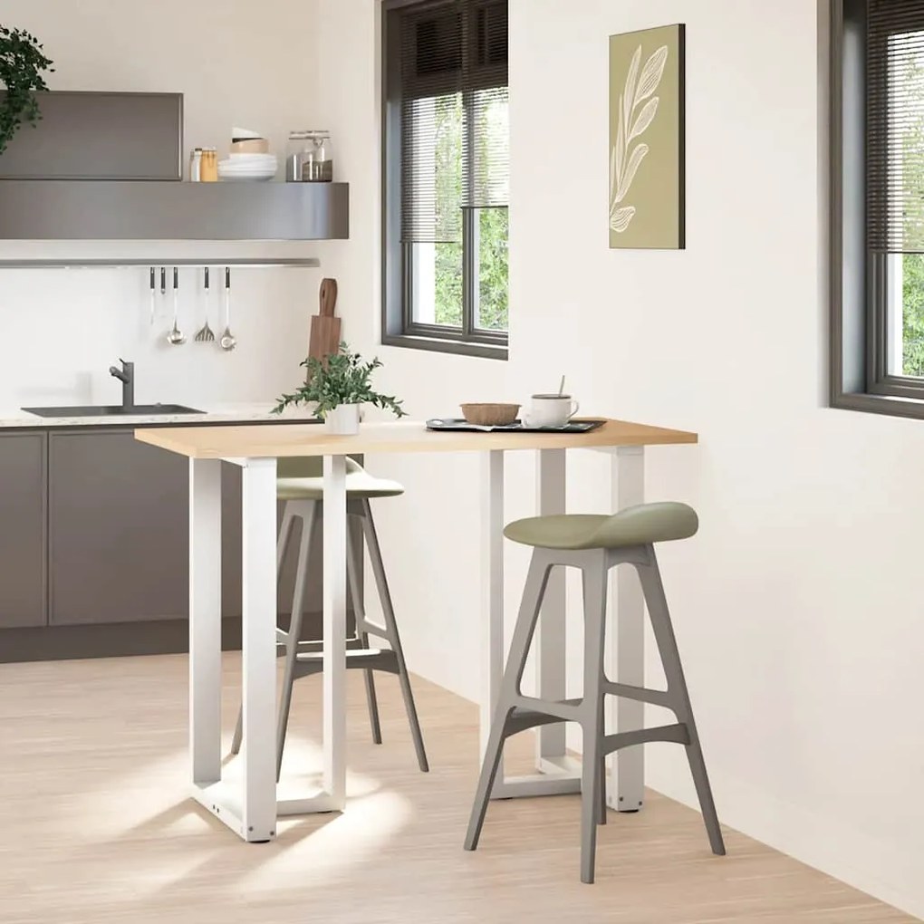 vidaXL Πόδια Τραπεζιού Μπαρ σε Σχήμα Τ, 2 τεμ. Λευκά 60x35x(100-101) εκ. Ατσάλι