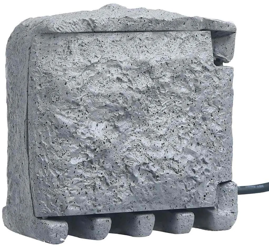 vidaXL Πολύπριζο Κήπου 4 Υποδοχές Αντίσταση στο Νερό Γκρι Συνθ. Ρητίνη