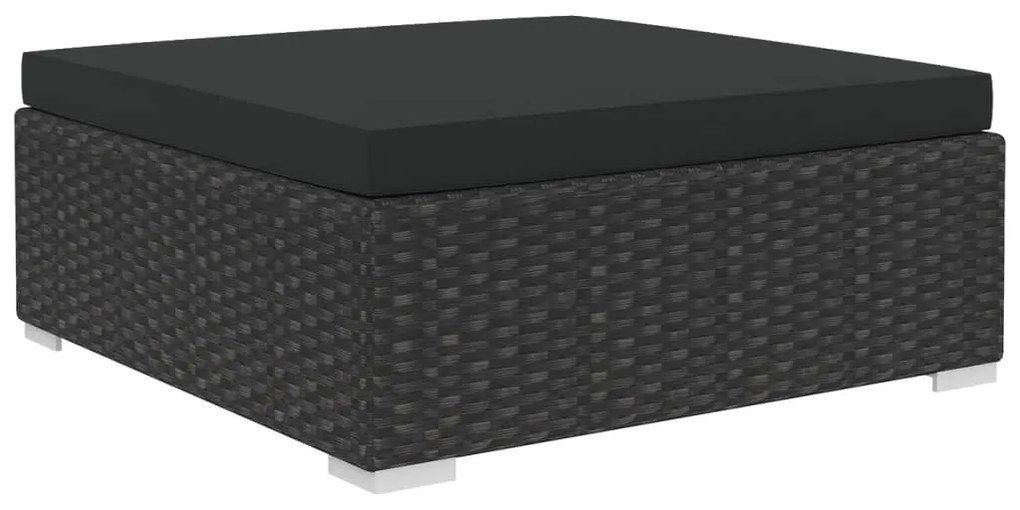 vidaXL Σαλόνι Κήπου 11 Τεμαχίων Μαύρο από Συνθετικό Ρατάν με Μαξιλάρια