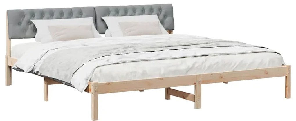 vidaXL Σκελετός Κρεβατιού Καφέ και ανοιχτό γκρι 200 x 200 cm