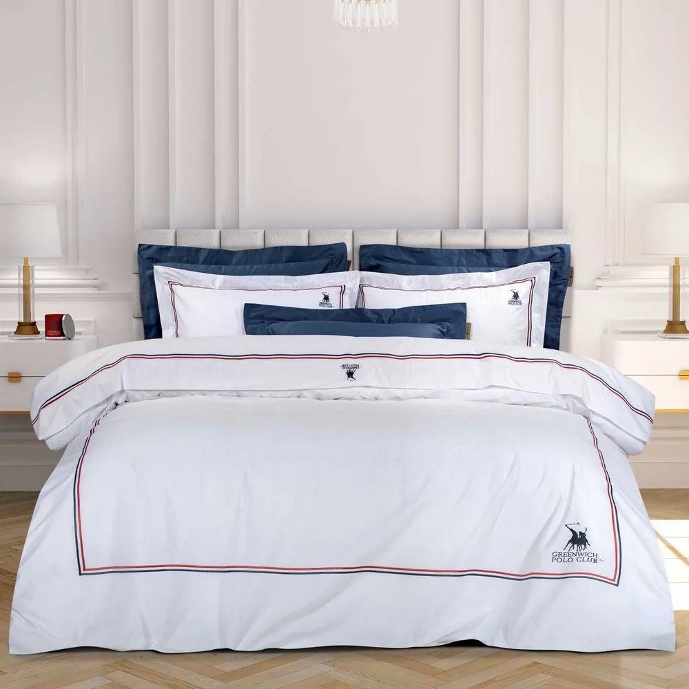 Σεντόνια 2173 (Σετ 4τμχ) White Greenwich Polo Club Υπέρδιπλo 100% Cotton Satin
