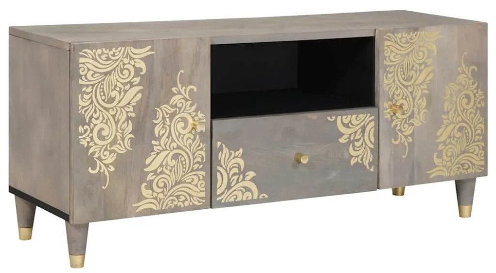 vidaXL Ντουλάπι TV με συρτάρι Γκρι και Χρυσό 105 x 33.5 x 46 εκ.