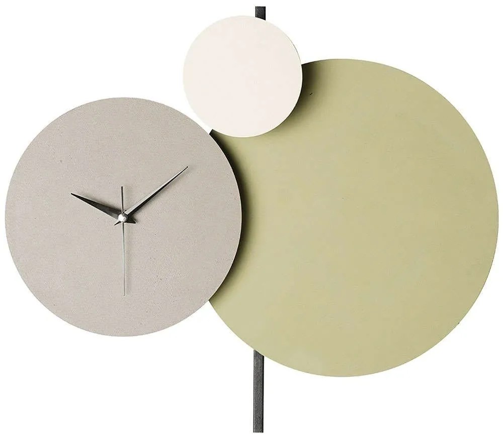 Ρολόι Τοίχου Pavimento 902LMN1106 48x44cm Multi-Green Wallity Μέταλλο
