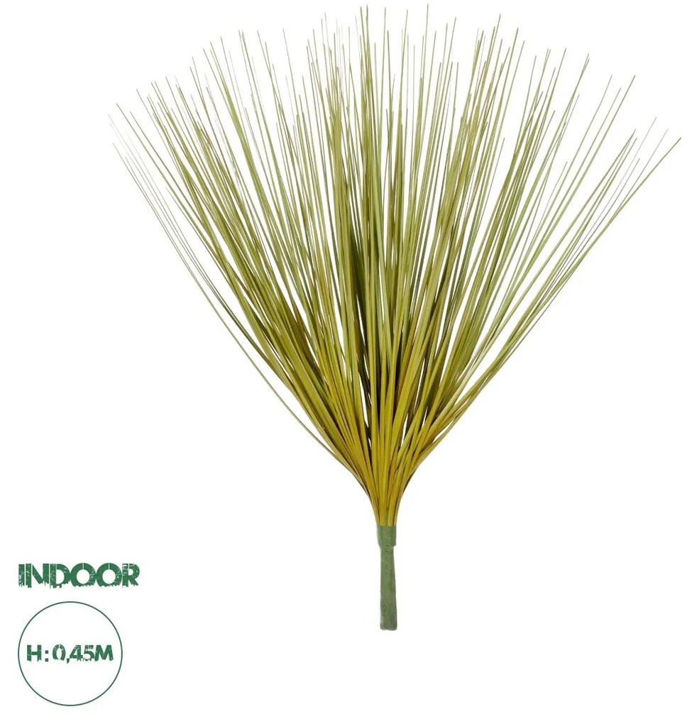 GloboStar® Artificial Garden YELLOW GREEN GRASS BOUQUET 21158 Τεχνητό Διακοσμητικό Μπουκέτο Grass Κίτρινο Πράσινο Y45cm