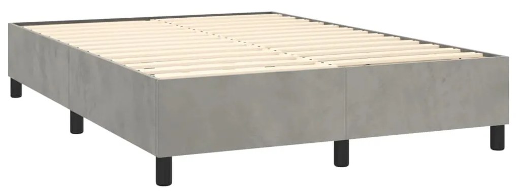 ΚΡΕΒΑΤΙ BOXSPRING ΜΕ ΣΤΡΩΜΑ &amp; LED ΑΝ.ΓΚΡΙ 140X200 ΕΚ. ΒΕΛΟΥΔΙΝΟ 3139505