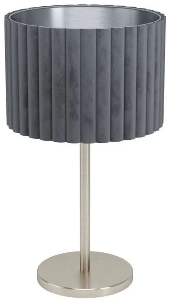 Φωτιστικό Επιτραπέζιο 39775 Tamaresco E27/1 Nickel Satin-Grey Eglo Μέταλλο,Ύφασμα