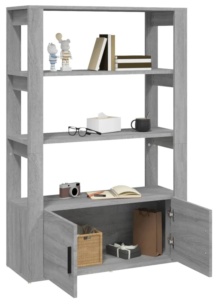 vidaXL Ντουλάπι Γκρι Sonoma 80x30x119,5 εκ. από Επεξεργασμένο Ξύλο