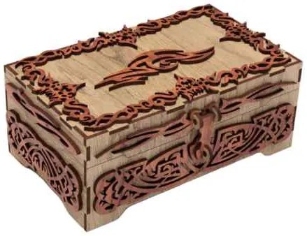 Σετ 2 τεμαχίων – Intra IMPERIUM  Ξύλινο Κουτί με Τρισδιάστατη Διακόσμηση  Αρχοντικό Στυλ 33x24x5 cm Box45-00853