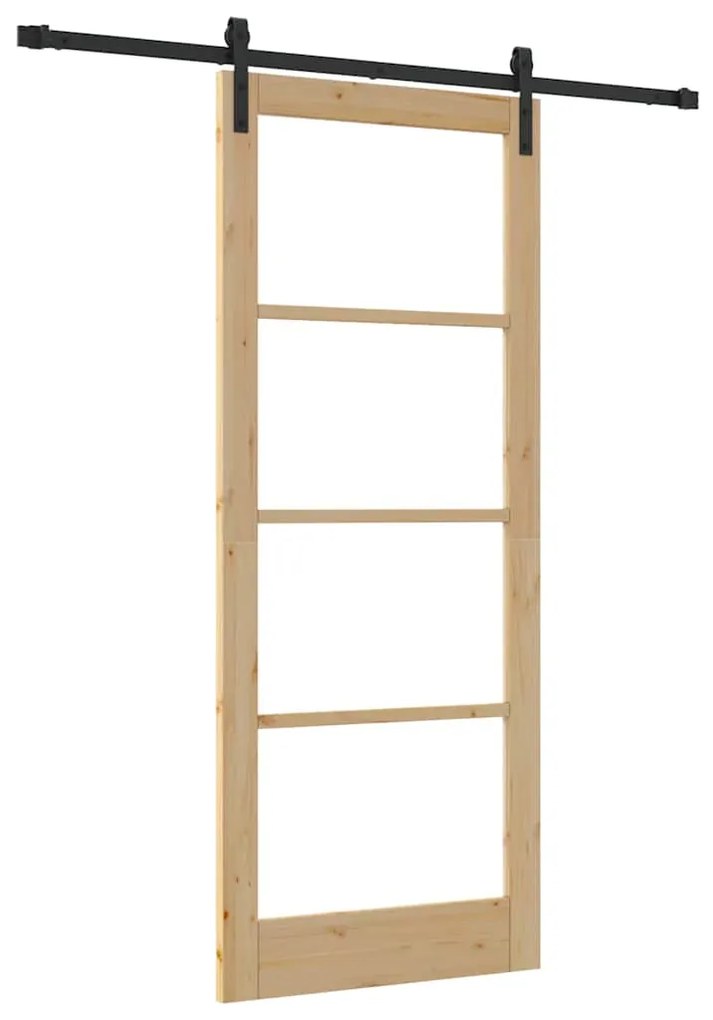 vidaXL Συρόμενη Πόρτα ORKDAL Καφέ 86 x 211 cm Μασίφ ξύλο πεύκου