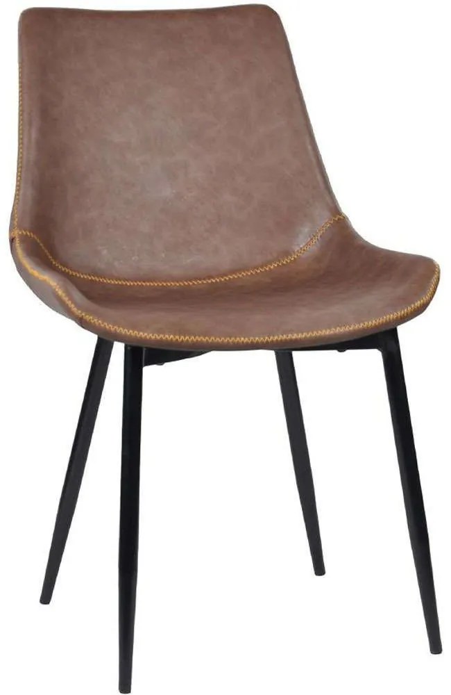 Καρέκλα Stitched 03-1111 50x57,5x82cm Taba Μέταλλο,Τεχνόδερμα