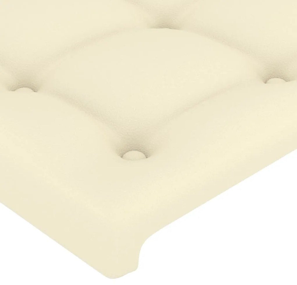 vidaXL Κεφαλάρι Κρεμ 144x5x118/128 εκ. από Συνθετικό Δέρμα