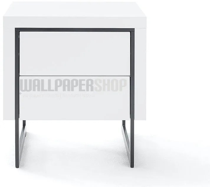 Gap Κομοδίνο Μαύρο / Λευκό Ματ 50x40x55