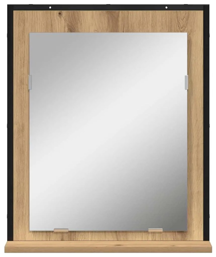 vidaXL Καθρέφτης Μπάνιου με ράφι artisan δρυς 50 x 12 x 60 εκ