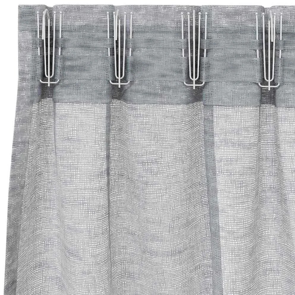 vidaXL Κουρτίνες με κουρτίνες 2 pcs Σκούρο γκρι 140x175cm Πολυεστέρας