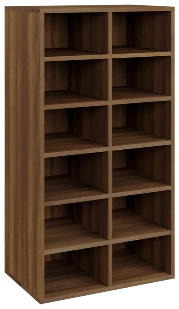 vidaXL Παπουτσοθήκη Καφέ Δρυς 54x34x100,5 εκ. από Επεξεργασμένο Ξύλο