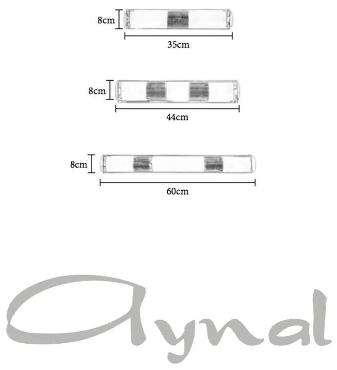 Απλίκα Aynal CY 183/4 απο Γυαλί Νίκελ Καθρέπτης 60x5x8 εκ.