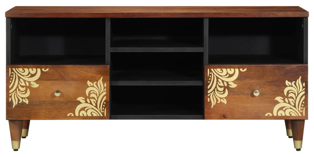 vidaXL Έπιπλο TV Καφέ μέλι Μασίφ ξύλο μάνγκο 100 x 33 x 46 εκ.