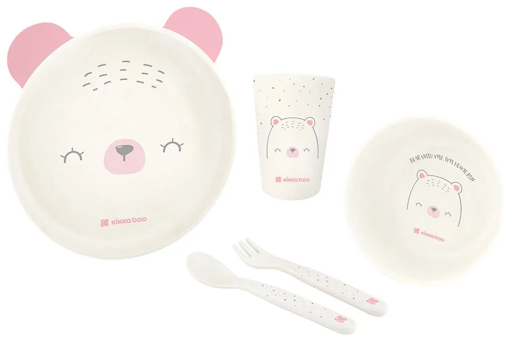 Παιδικό Σετ Φαγητού 5τμχ Kikka Boo Bear With Me Pink