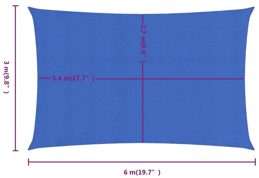 ΠΑΝΙ ΣΚΙΑΣΗΣ ΜΠΛΕ ΟΡΘΟΓΩΝΙΟ 3X6 Μ. ΑΠΟ HDPE 160 ΓΡ/Μ² 311515