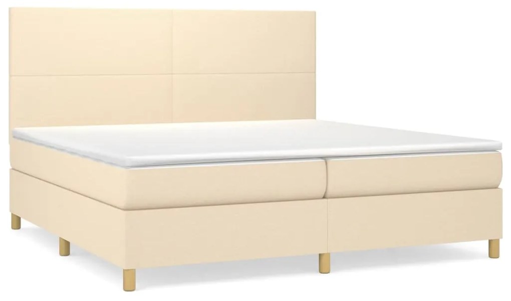 ΚΡΕΒΑΤΙ BOXSPRING ΜΕ ΣΤΡΩΜΑ ΚΡΕΜ 200X200 ΕΚ. ΥΦΑΣΜΑΤΙΝΟ 3142206