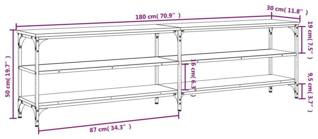 ΈΠΙΠΛΟ ΤΗΛΕΟΡΑΣΗΣ ΚΑΠΝΙΣΤΗ ΔΡΥΣ 180X30X50 ΕΚ ΕΠΕΞ. ΞΥΛΟ/ΜΕΤΑΛΛΟ 826756