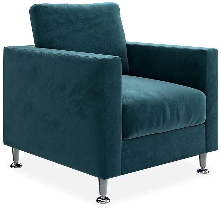 Πολυθρόνα Scandinavian Choice 772, Μπλε, 80x90x82cm, Ταπισερί, Πόδια: Μεταλλικά