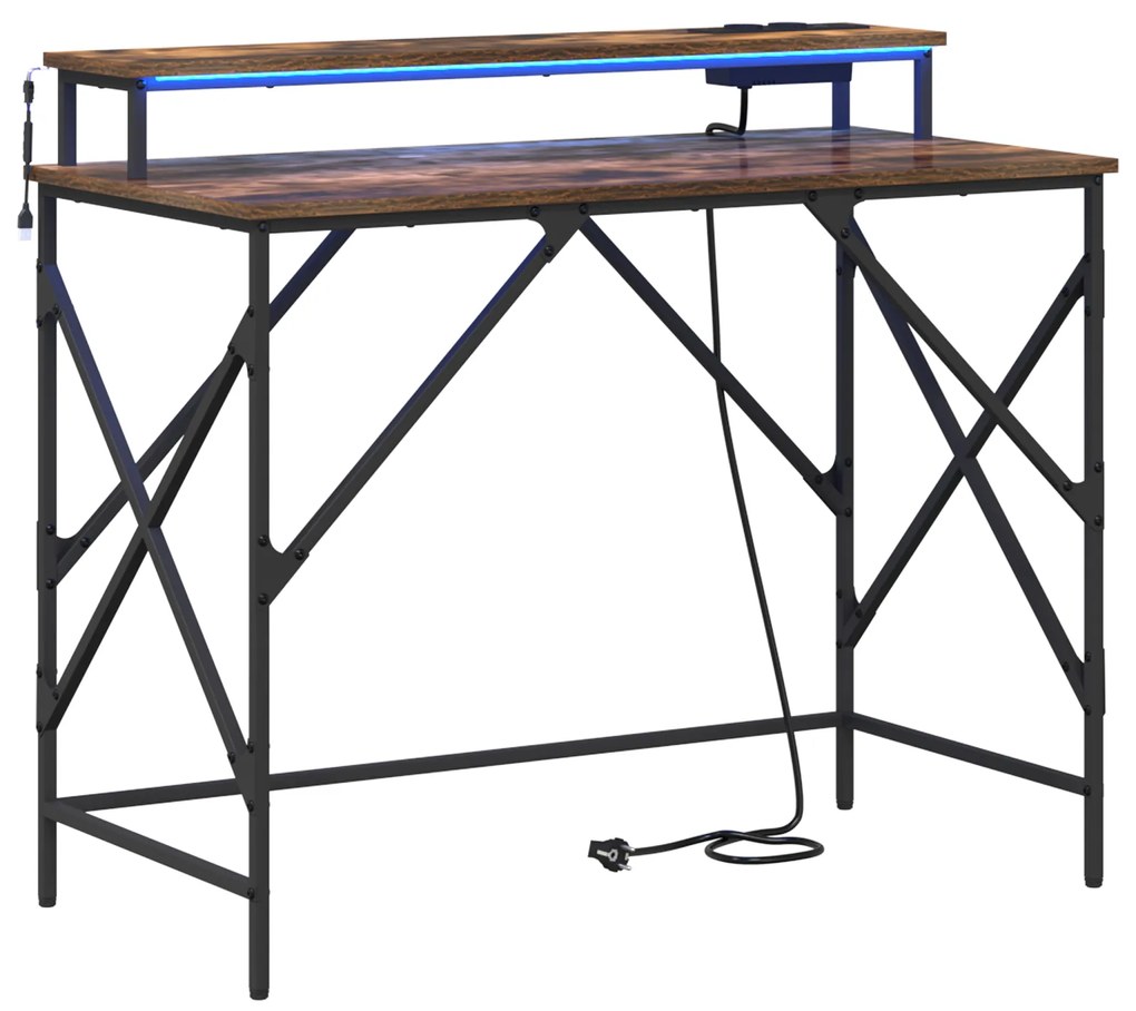 vidaXL Γραφείο Καπνιστή δρυς 100 x 50 x 86.5 εκ Επεξεργασμένο ξύλο