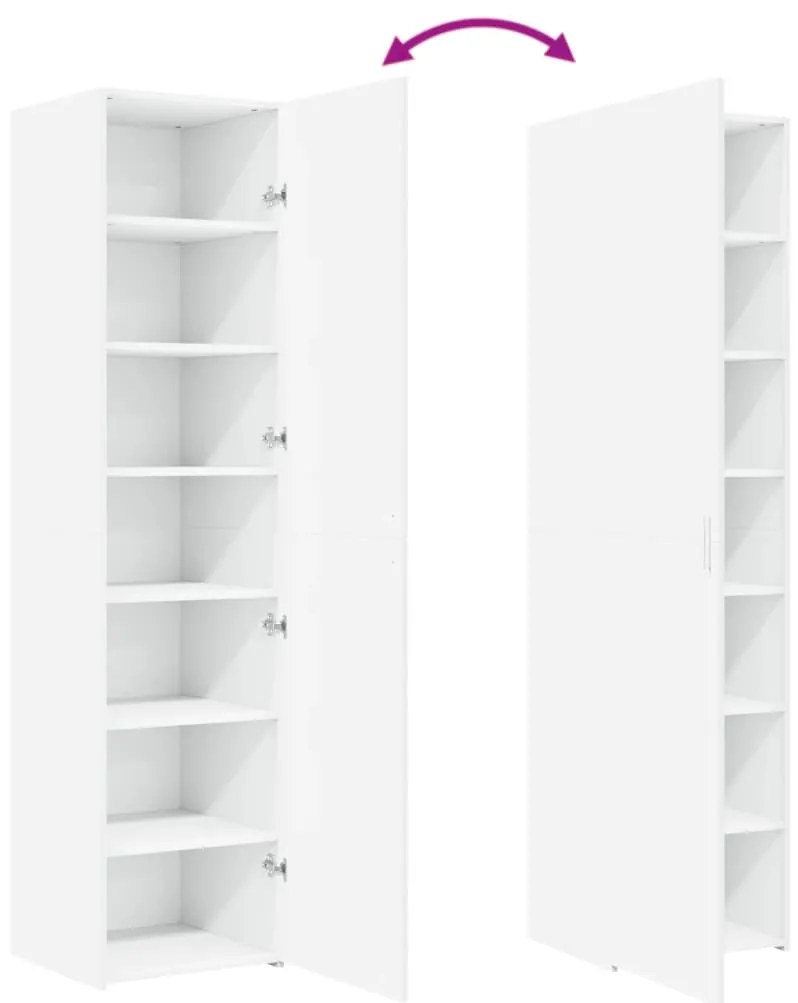 vidaXL Ντουλάπι Λευκό 45x42,5x185 εκ. από Επεξεργασμένο Ξύλο