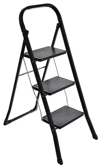 Estia Σκαλοσκαμπώ Μεταλλικό Με 3 Σκαλιά 46x71x105cm Μαύρο 04-14711