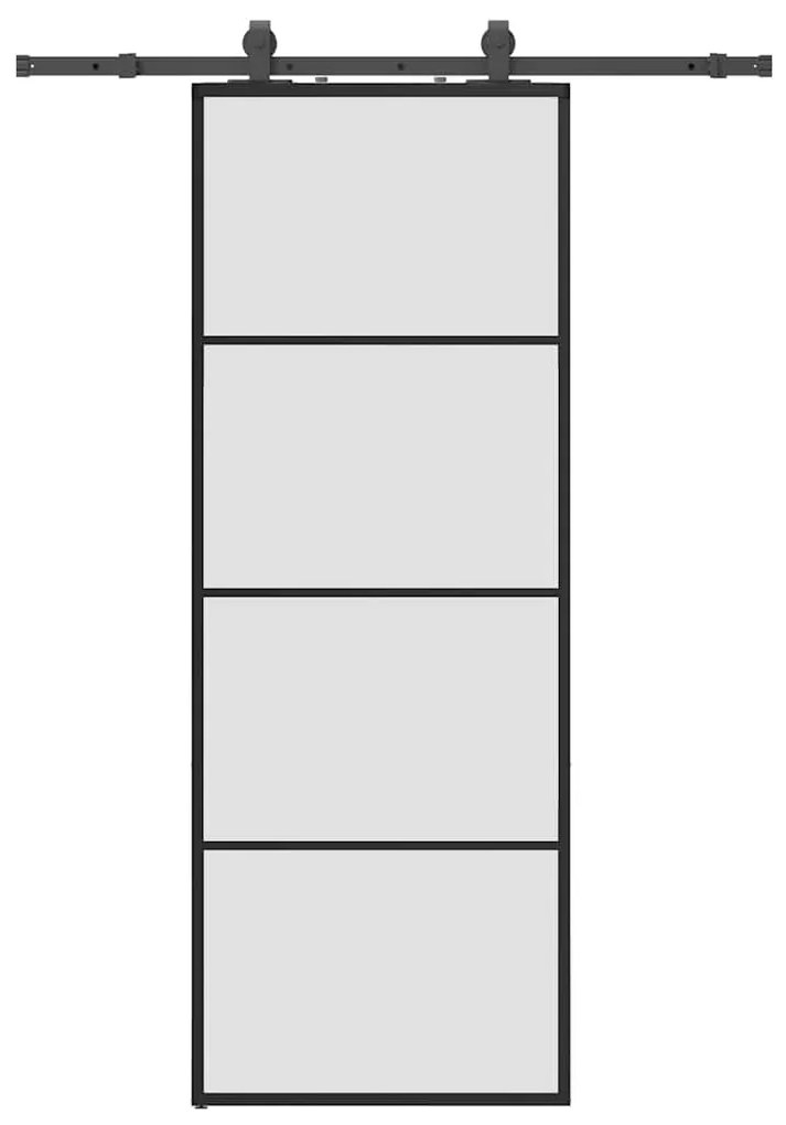 vidaXL Συρόμενη Πόρτα με Μηχανισμό Μαύρο 76x205 εκ. Γυαλί ESG